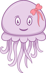 adorable jellyfish cartoon with a big smile