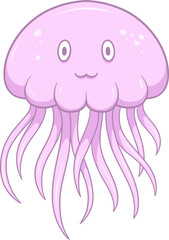adorable jellyfish cartoon with a big smile