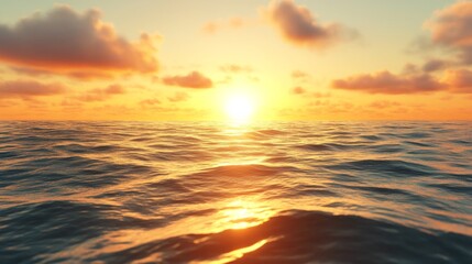 Fototapeta premium Sunset over the ocean.3d render