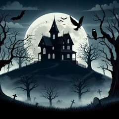 Halloween scarey, horro  landscape  background