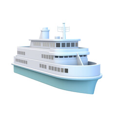 Obraz premium PNG Cruise model 3d icon, cartoon style minimal on transparent, isolate on white background
