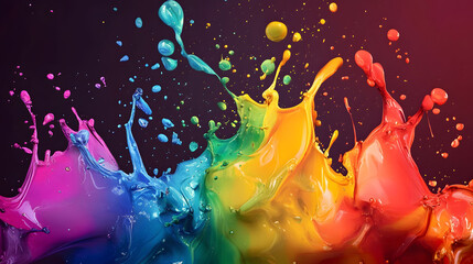 Vibrant color burst, dynamic abstract design, energetic hues blending seamlessly, perfect for digital displays and creative projects