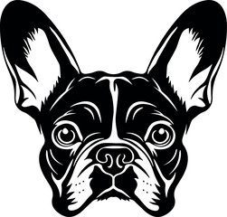 illustration of a dog head in black color without background