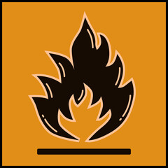 Hazard pictograms. Highly Flammable. A code is F.