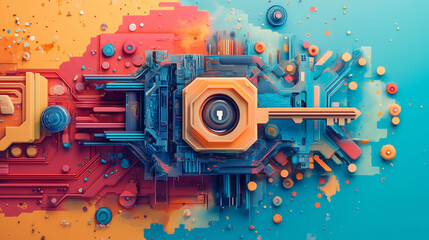 Obraz premium A colorful key background