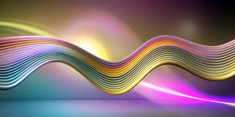A mesmerizing wave of bright colors sweeps dynamically across the gradient background.Light reflections and soft color transitions enhance the feeling of movement and depth. Business background. AI ge
