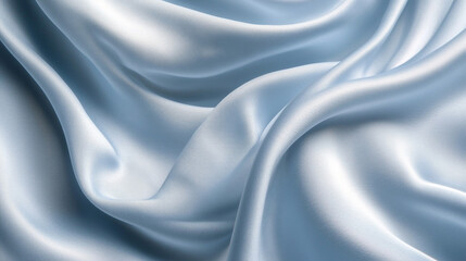 Fototapeta premium Soft Blue Silk Fabric Texture Background Draped Smooth Luxury Elegant