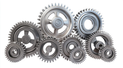 Interlocking Metal Gears Mechanism   Industrial Machinery Concept