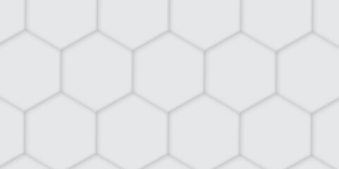 3d hexagonal structure futuristic white background and embossed hexagon abstract with hexagon background. honeycomb hexagonal background. Hexagon shape, white, shiny gray line. hexagon pattern shape.