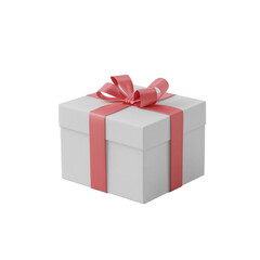 Fototapeta premium Elegant Gift Box with Ribbons in Pink on Transparent Background - Made with Generative AI