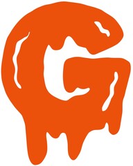 Orange color Halloween Alphabet