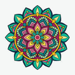 Colorful Mandala Pattern for Textile and Fabric