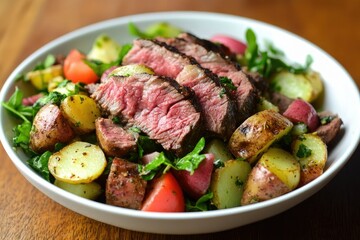 Steak and Potato Salad with Greens