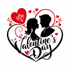 Valentine Day A Silhuotte Vector