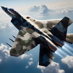 Fighter jet plane on the sky