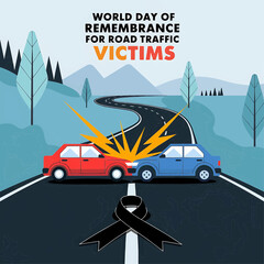 poster, traffic, victim, illustration, month, prevention, safety, november, highway, transportation, crash, death, template, driving, global, sacrifice, sunday, week, belt, care, pedestrian, text, ann