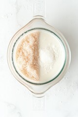 Brown and White Sugar in a Glass Measuring Cup