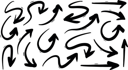 set of drawn arrows in different directions