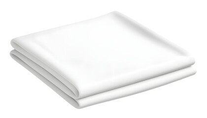 A simple white cotton t-shirt, neatly folded and isolated on a white background, with the soft fabric and clean lines visible