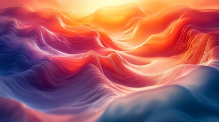 Fototapeta premium Abstract colorful landscape with glowing light.