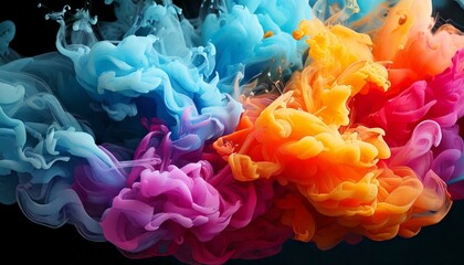 Obraz premium Capturing the essence of life through colorful smoke. 