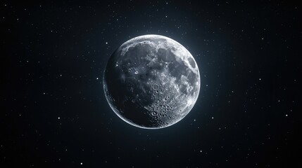 Fototapeta premium Full Moon in Night Sky with Stars