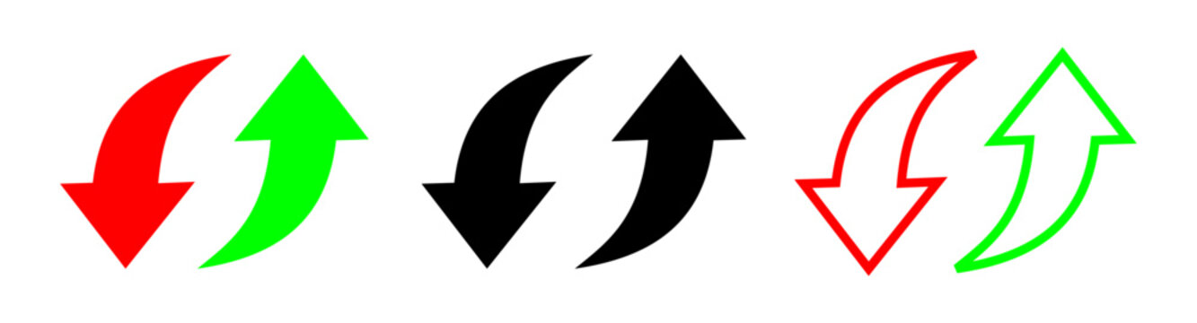 Up and down arrow icon in trendy style. Upward and downward sign symbol