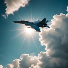 Fighter jet plane on the sky