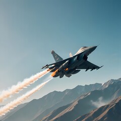 Fighter jet plane on the sky