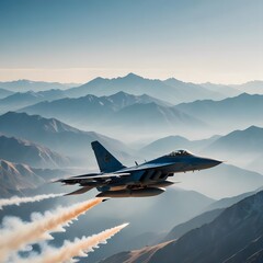 Fighter jet plane on the sky