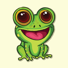 Cute  frog   Character illustration design