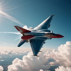Fighter jet plane on the sky