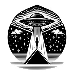 ufo in the sky with lights