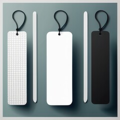 Minimalist bookmark designs in various colors. Showcase your artwork with this clean bookmark mockup. Ideal for creative projects and print-ready use. Bookmark mockup, Bookmark designs.