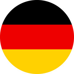 Obraz premium Round flag of Germany. The flat flag of Germany. Vector image of the flag of Germany.