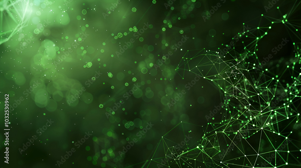 Wall mural green glow particle abstract background ,light blurred of rainbow light glitter ,abstract background
