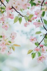 Obraz premium Pink Tree Branch with Flowers