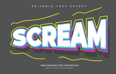 Obraz premium Scream editable text effect template