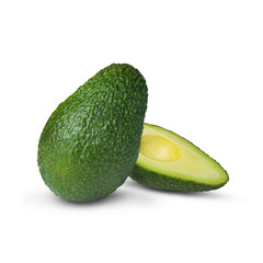 Fresh Avocado isolated on white background, healthy, close up