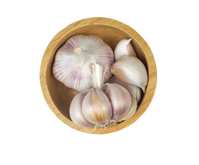 Set of Garlic bulb isolated. Garlic bulbs with cloves on white background.