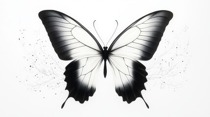 Obraz premium Butterfly wings captured in fine detail with a focus on their intricate textures, veins, and patterns, in high-resolution.