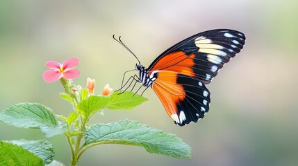 Close-up shot of a colorful butterfly resting, highlighting the intricate, vivid hues of its wings in high resolution.