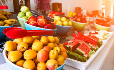 Fruit plates. All inclusive food concept.
