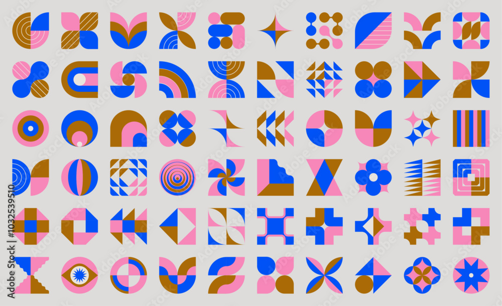 Canvas Prints collection of modernist abstract graphic vector elements