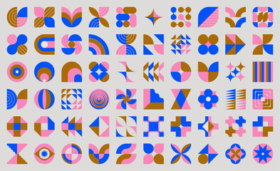 Collection of modernist abstract graphic vector elements