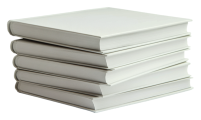 Blank books await creative writing! isolated on transparent background