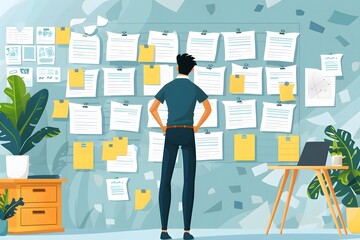 A Creative Workspace with Notes and Ideas for Inspiration