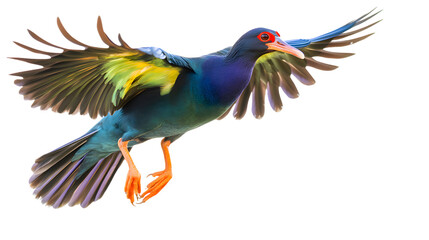 Fototapeta premium Purple Gallinule Bird, on Transparent PNG Background, Photo Realistic, Wallpaper, Cover and Screen for Smartphone, PC, Laptop, Transparent PNG