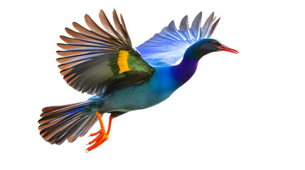 Fototapeta premium Purple Gallinule Bird, on Transparent PNG Background, Photo Realistic, Wallpaper, Cover and Screen for Smartphone, PC, Laptop, Transparent PNG