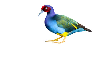 Purple Gallinule Bird, on Transparent PNG Background, Photo Realistic, Wallpaper, Cover and Screen for Smartphone, PC, Laptop, Transparent PNG